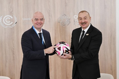 President Ilham Aliyev met with FIFA President Gianni Infantino - PHOTO