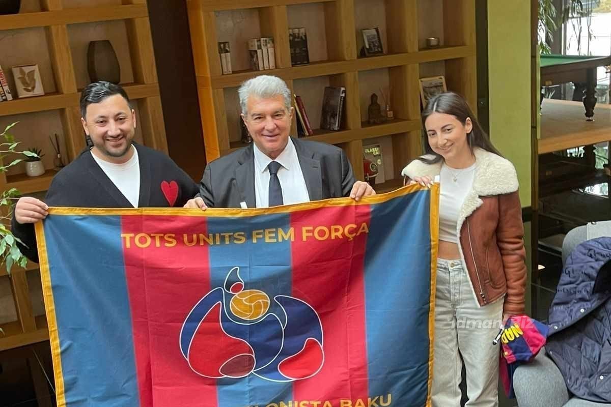 "Barselona"nın prezidenti Bakıda fanklub üzvləri ilə görüşüb - FOTO - VİDEO