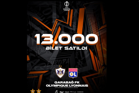 “Qarabağ” - “Lion” oyununa satılan biletlərin sayı açıqlanıb