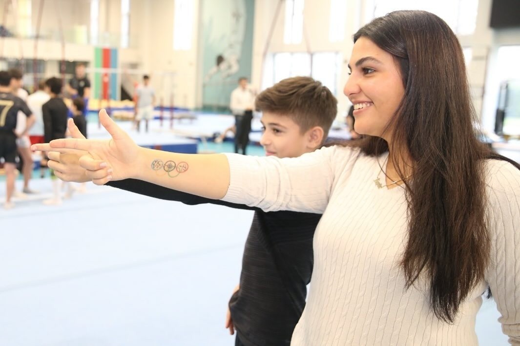 Milli Gimnastika Arenasından Yusuf Dikeçə videozəng - FOTO
