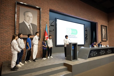Farid Gayibov honors Azerbaijani athletes for outstanding performances in International Competitions - PHOTO
