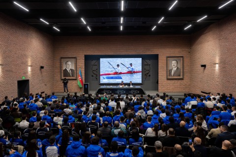 Farid Gayibov honors Azerbaijani athletes for outstanding performances in International Competitions - PHOTO