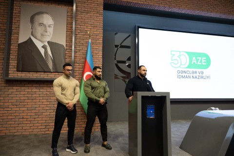 Farid Gayibov honors Azerbaijani athletes for outstanding performances in International Competitions - PHOTO