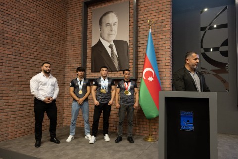 Farid Gayibov honors Azerbaijani athletes for outstanding performances in International Competitions - PHOTO