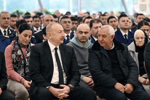 President Ilham Aliyev, First Lady Mehriban Aliyeva attend farewell ceremony for AZAL plane crash crew - PHOTO