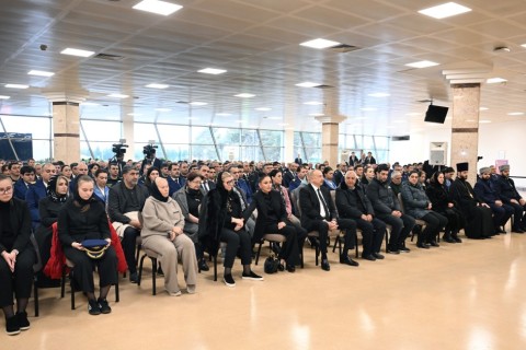 President Ilham Aliyev, First Lady Mehriban Aliyeva attend farewell ceremony for AZAL plane crash crew - PHOTO