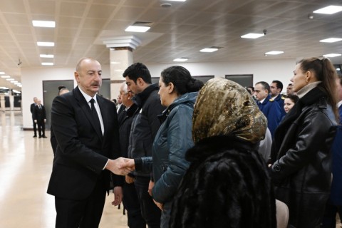 President Ilham Aliyev, First Lady Mehriban Aliyeva attend farewell ceremony for AZAL plane crash crew - PHOTO
