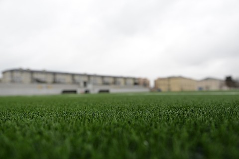 Binə stadionunun ot örtüyü yenilənib - FOTO