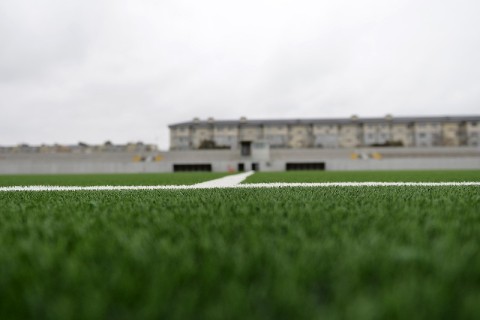 Binə stadionunun ot örtüyü yenilənib - FOTO