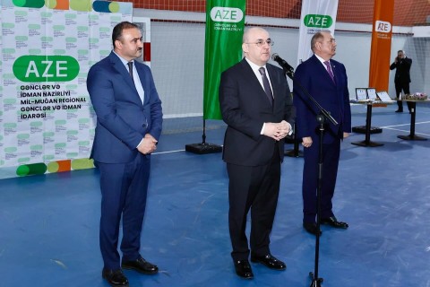Federasiya prezidenti Beyləqanda final oyununda - FOTO