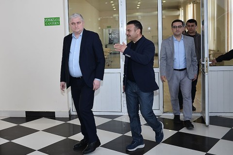Yevlax şəhər stadionuna baxış keçirilib - FOTO