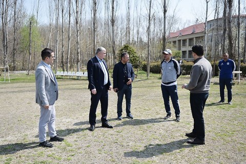 Yevlax şəhər stadionuna baxış keçirilib - FOTO