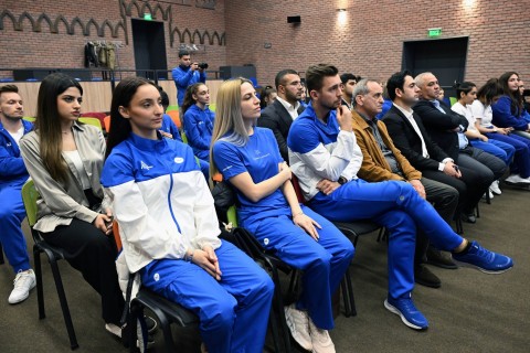 Farid Gayibov meets athletes who successfully represented Azerbaijan - PHOTO