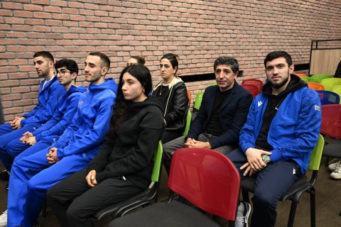 Farid Gayibov meets athletes who successfully represented Azerbaijan - PHOTO