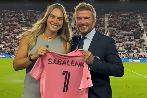 WATCH: Aryna Sabalenka receives gift from David Beckham after Miami Open triumph