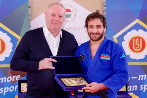 Heydarov and Kotsoiev receive EJU commemorative awards - PHOTO