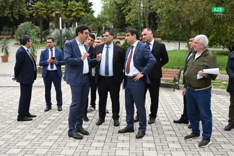 Youth and Sports Minister Farid Gayibov Inspects Ongoing Construction Projects for III CIS Games - PHOTO