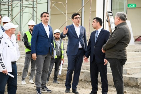 Youth and Sports Minister Farid Gayibov Inspects Ongoing Construction Projects for III CIS Games - PHOTO