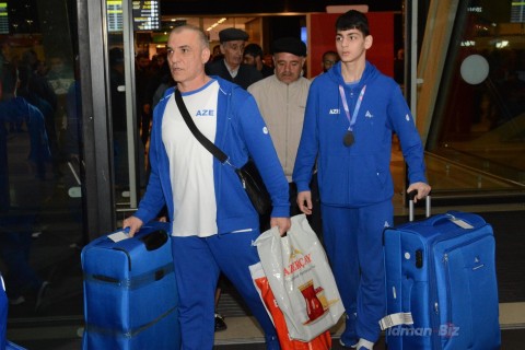 Gimnaziadada 85 medal qazanan Azərbaycan idmançıları Vətənə qayıdıblar - FOTO