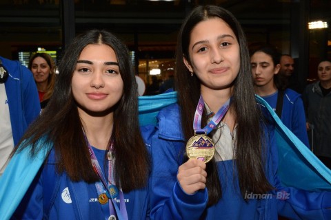 Gimnaziadada 85 medal qazanan Azərbaycan idmançıları Vətənə qayıdıblar - FOTO