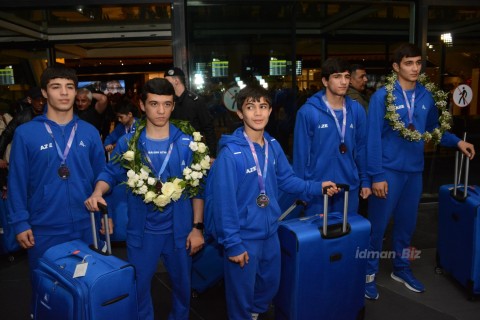 Gimnaziadada 85 medal qazanan Azərbaycan idmançıları Vətənə qayıdıblar - FOTO