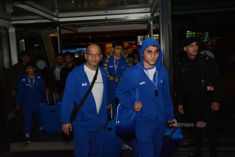 Gimnaziadada 85 medal qazanan Azərbaycan idmançıları Vətənə qayıdıblar - FOTO