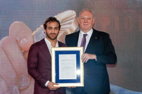 Hidayat Heydarov receives the Best Judo Player of Europe Award - PHOTO