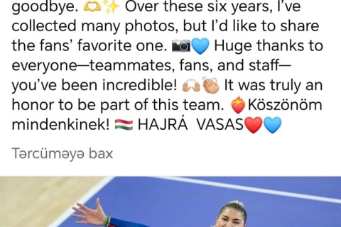 Azərbaycanlı voleybolçu "Vaşaş"dan ayrılıb - FOTO