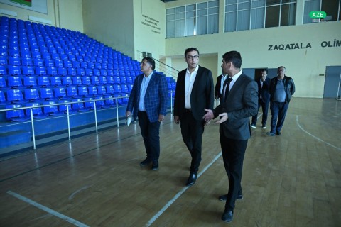 Fərid Qayıbov Zaqatala Olimpiya İdman Kompleksinə baxış keçirib - FOTO