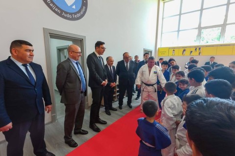 Fərid Qayıbov Qaxda yeni cüdo zalının açılışında iştirak edib - FOTO/VİDEO