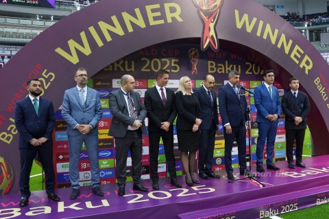 Bakıda təşkil olunan minifutbol üzrə dünya çempionatının mükafatlandırma mərasimi keçirilib - FOTO/VİDEO