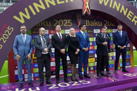 Bakıda təşkil olunan minifutbol üzrə dünya çempionatının mükafatlandırma mərasimi keçirilib - FOTO/VİDEO