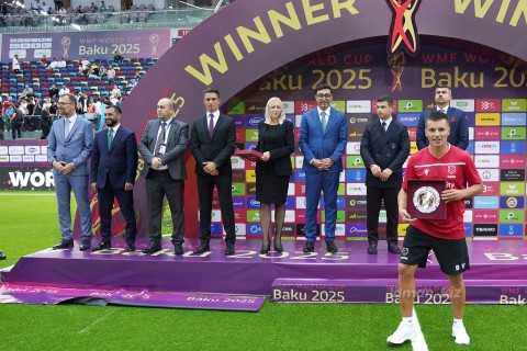Bakıda təşkil olunan minifutbol üzrə dünya çempionatının mükafatlandırma mərasimi keçirilib - FOTO/VİDEO