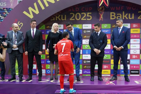 Bakıda təşkil olunan minifutbol üzrə dünya çempionatının mükafatlandırma mərasimi keçirilib - FOTO/VİDEO