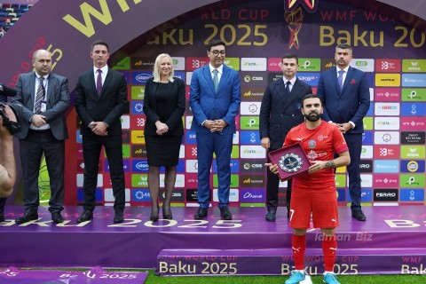 Bakıda təşkil olunan minifutbol üzrə dünya çempionatının mükafatlandırma mərasimi keçirilib - FOTO/VİDEO