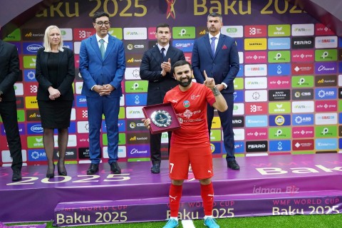 Bakıda təşkil olunan minifutbol üzrə dünya çempionatının mükafatlandırma mərasimi keçirilib - FOTO/VİDEO