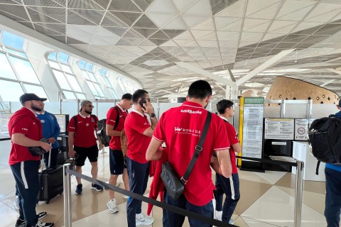 Azerbaijan national team heads to Latvia – PHOTO