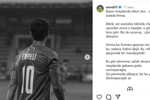Mahir Emrelidən paylaşım: "Hər oyundan sonra o baxışlar, o gözləntilər bizə çatır" - FOTO