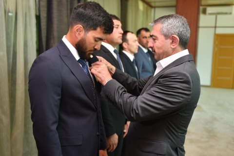 Avropa çempionu olan Azərbaycanın çövkən millisi mükafatlandırılıb - FOTO