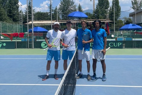 Azerbaijani tennis players start Davis Cup with victory – PHOTO