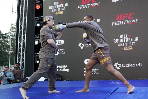 UFC döyüşçülərinin Dənizkənarı Milli Parkda açıq məşqi - FOTO
