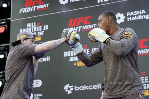 UFC döyüşçülərinin Dənizkənarı Milli Parkda açıq məşqi - FOTO