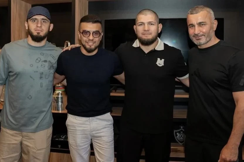 Khabib Nurmagomedov and Islam Makhachev meet Gurban Gurbanov in Baku - PHOTO