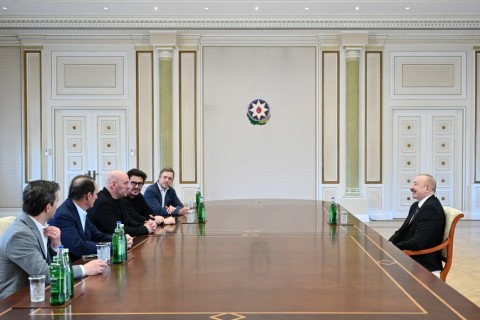 Prezident İlham Əliyev UFC-nin prezidentini qəbul edib - FOTO