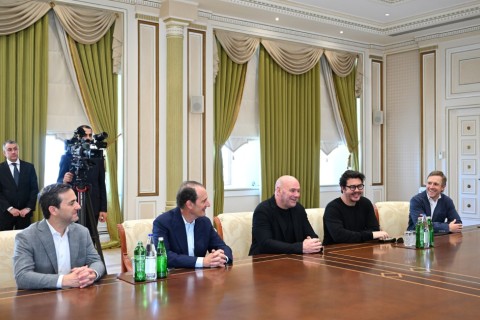 Prezident İlham Əliyev UFC-nin prezidentini qəbul edib - FOTO
