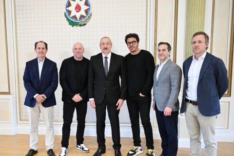 Prezident İlham Əliyev UFC-nin prezidentini qəbul edib - FOTO