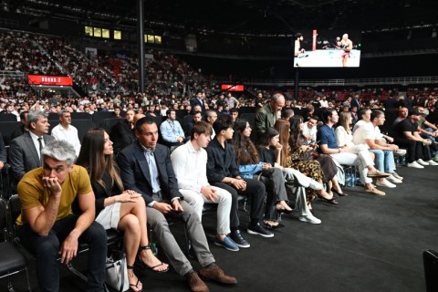 Leyla Əliyeva, Arzu Əliyeva və ailə üzvləri "UFC Fight Night"ı izləyiblər - FOTO