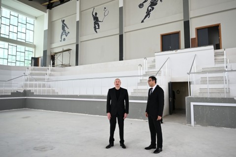 President Ilham Aliyev inspected construction progress of Yevlakh Olympic Sports Complex - PHOTO