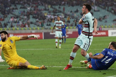 Diogo Jota scored a goal in the match against the Azerbaijan national team