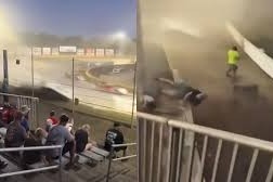 Car crashes into stands at Georgia raceway - VIDEO